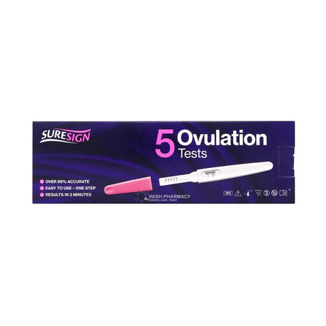 Suresign Ovulation Tests 5 Pack – a sensitive home test to detect ovulation and fertile days