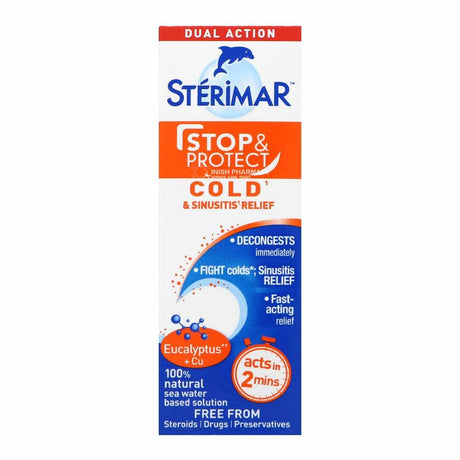 Sterimar Stop & Protect Cold and Sinus Relief Cu & Eucalyptus 20ml – relieves nasal congestion and sinus pressure