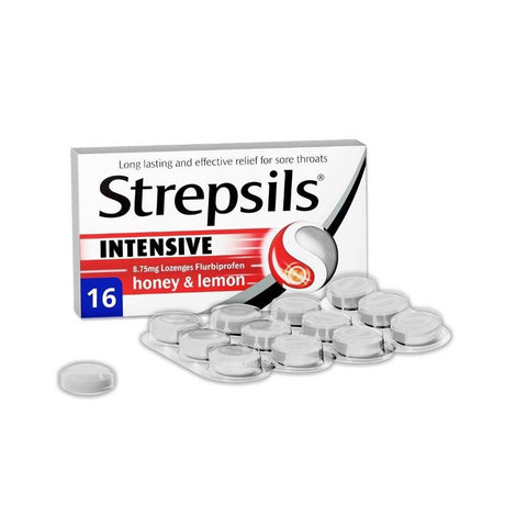 Strepsils Intensive Honey & Lemon Lozenges 16 Pack – for sore throat