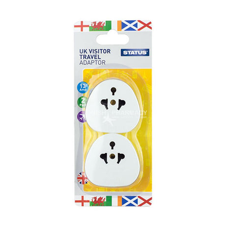 Status Ireland or UK Visitor Travel Adaptor Twin Pack 240V – relieves nausea and travel sickness