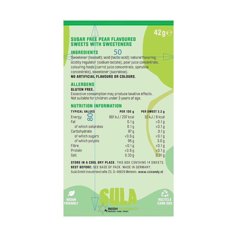 Sula Pear Drops Sugar Free Sweets 42g