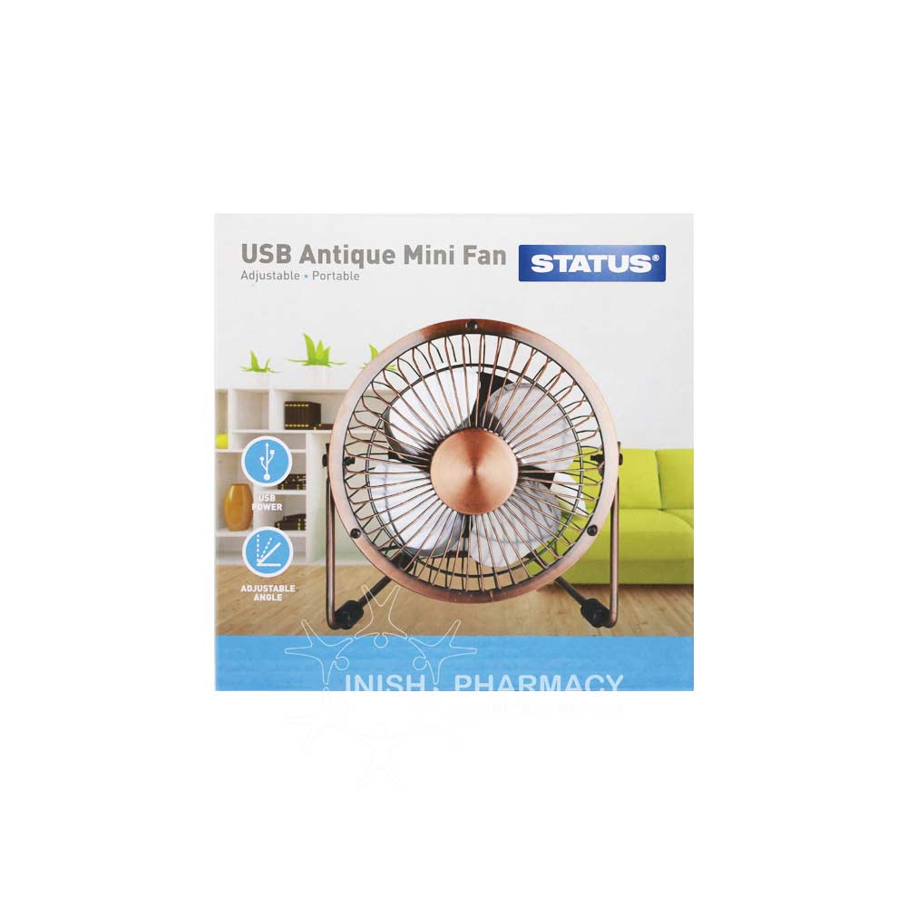 Status USB Antique Wire Mini Fan 4 inch