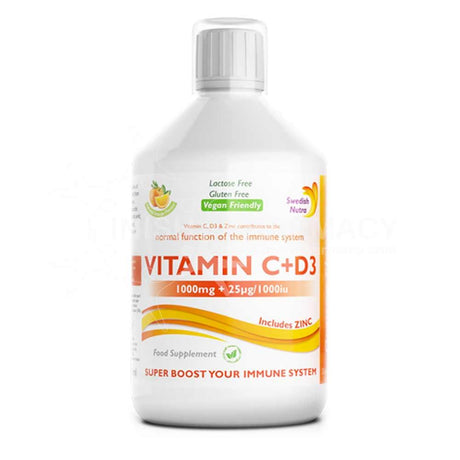 Swedish Nutra Vitamin C & D3 500ml – vitamin D3 to support bones, muscles and immunity