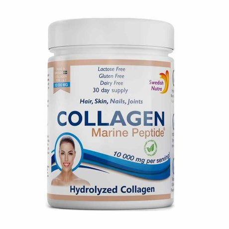 Swedish Nutra Collagen Marine Peptide 10000mg Powder 300g – collagen for skin elasticity and joint support
