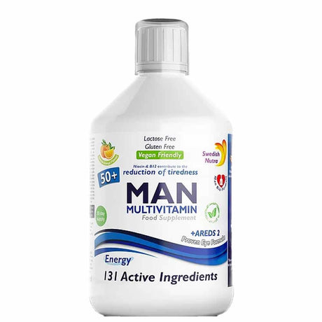 Swedish Nutra Man Active 50+ Multivitamin 500ml – a daily multivitamin for complete nutritional support