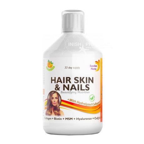 Swedish Nutra Hair Skin & Nails 500ml – with biotin and key nutrients for hair, skin and nails
