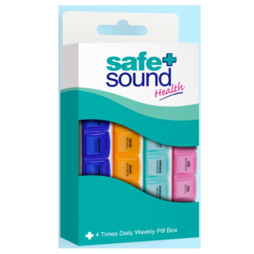 Safe & Sound 4 Times Daily Weekly Pill Box – for everyday health and wellbeing
