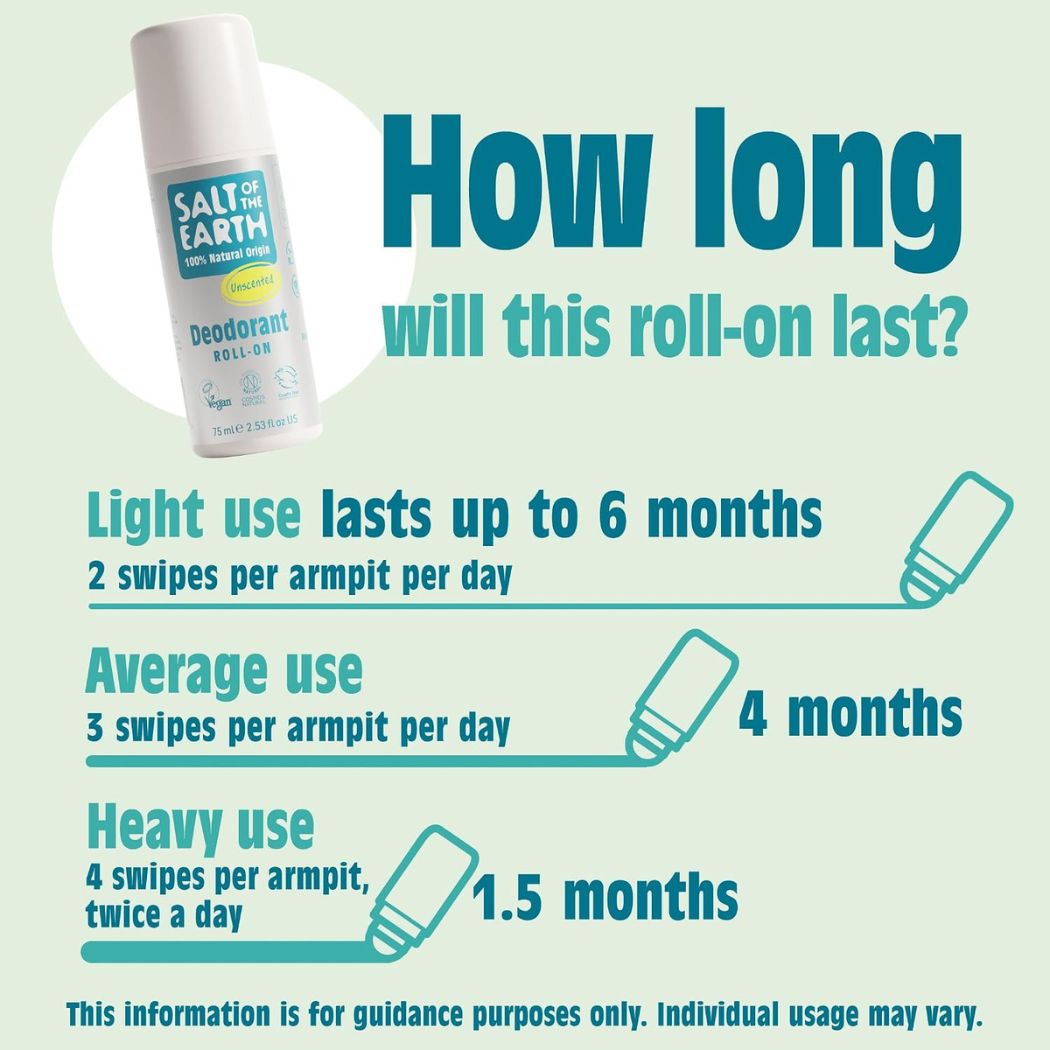 Salt of the Earth Unscented Natural Deodorant Roll-On 75ml
