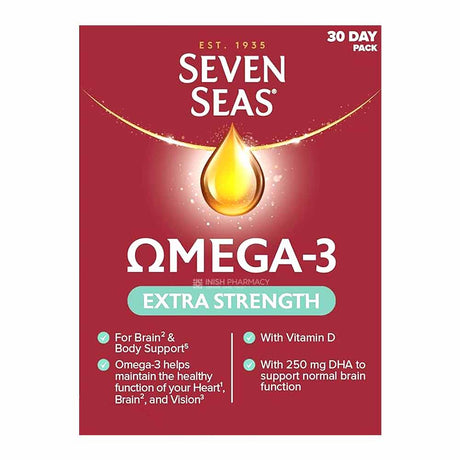 Seven Seas Omega 3 Extra Strength 1250mg 30 Pack – omega fatty acids for heart and cognitive health