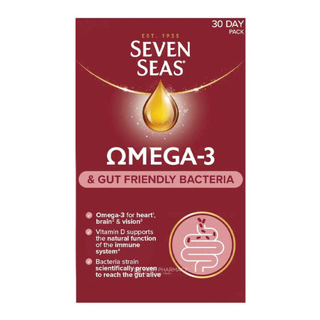 Seven Seas Omega-3 & Gut Friendly Bacteria 30 Day Pack – omega-3 fatty acids to support heart and brain health