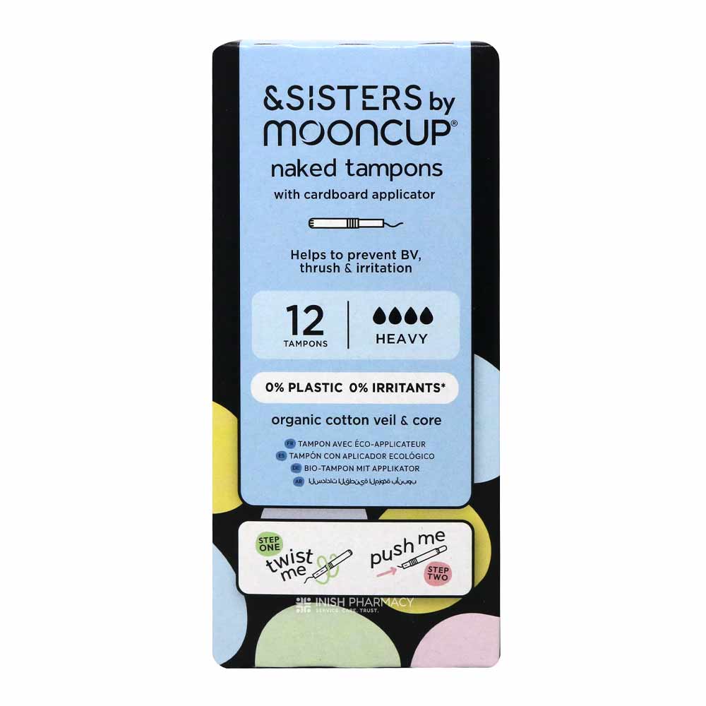 &Sisters Mooncup Eco-Applicator Tampons Heavy 12 Pack