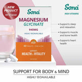 Sona Magnesium Glycinate 940mg 60 Tablets