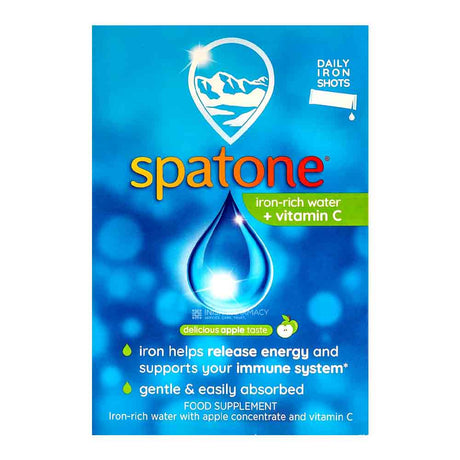 Spatone 100% Natural Liquid Iron Supplement Apple 14 Sachets – liquid iron that is easy on the stomach