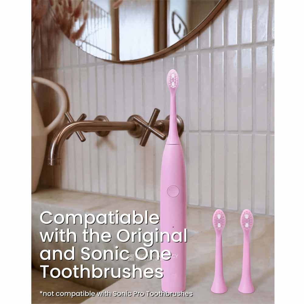 Spotlight Oral Care Sonic Toothbrush Blush Pink Replacement Heads 3 Pack