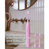 Spotlight Oral Care Sonic Toothbrush Blush Pink Replacement Heads 3 Pack