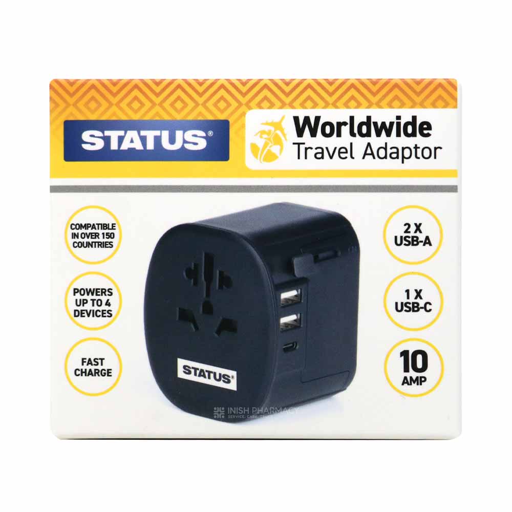 Status Black Worldwide Travel Adaptor