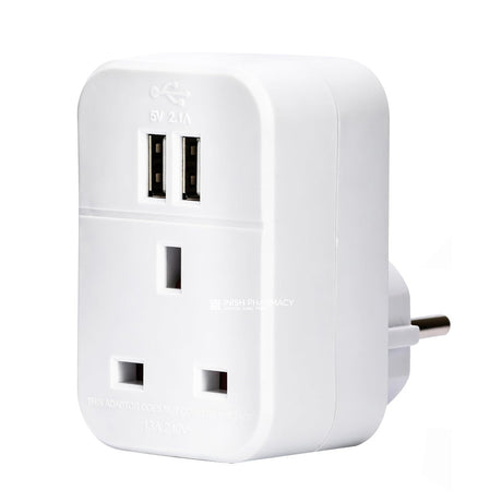 Status European Travel Adaptor With 2 x USB
