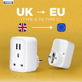 Status European Travel Adaptor With 2 x USB