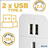 Status European Travel Adaptor With 2 x USB