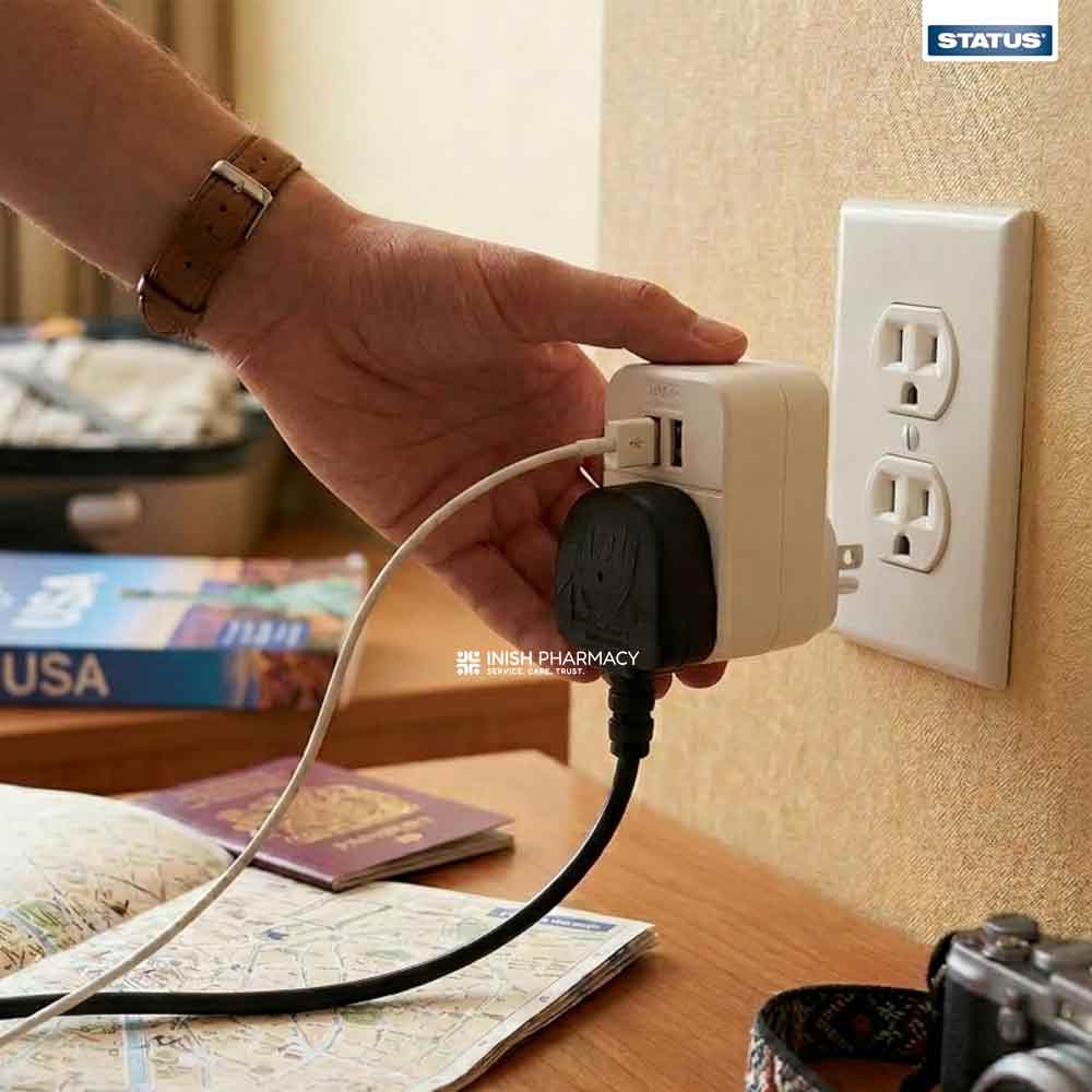 Status Intercontinental Travel Adaptor With 2 x USB