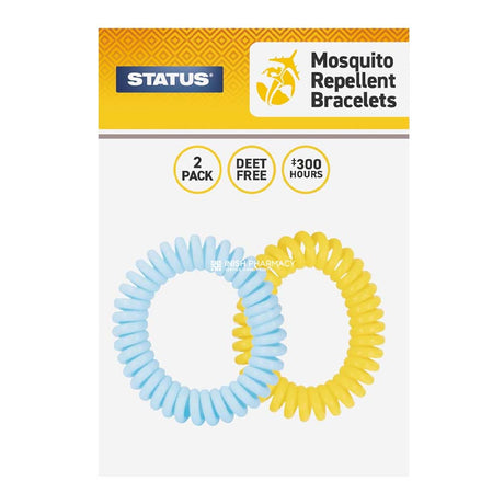 Status Mosquito Repellent Bracelets 2 Pack – repels insects to help prevent bites and stings