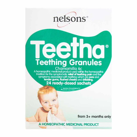 Nelsons Teetha Teething Granules 40 Sachets – a soothing teether to ease teething discomfort