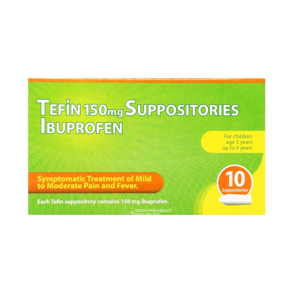 Tefin 150mg Ibuprofen Suppositories 10 Pack
