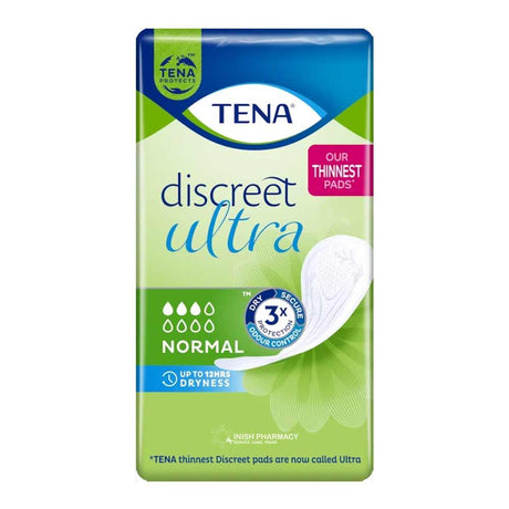 Tena Discreet Ultra Normal Pads 16 Pack – provides discreet, secure incontinence protection