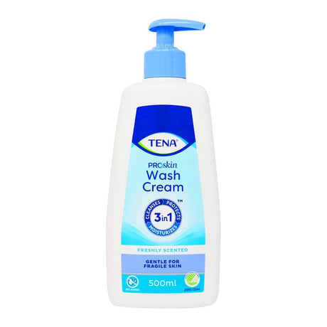 Tena Wash Cream 3-in-1 No Rinse 500ml – cleans and protects wounds