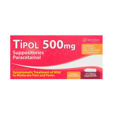 Tipol 500mg Paracetamol Suppositories 10 Pack – a trusted essential for mother and baby care