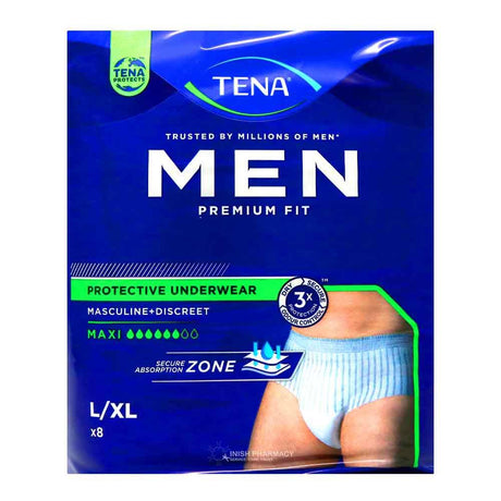 Tena Men Premium Fit Protective Underwear Level 4 Maxi Large 8 Pack – provides discreet, secure incontinence protection