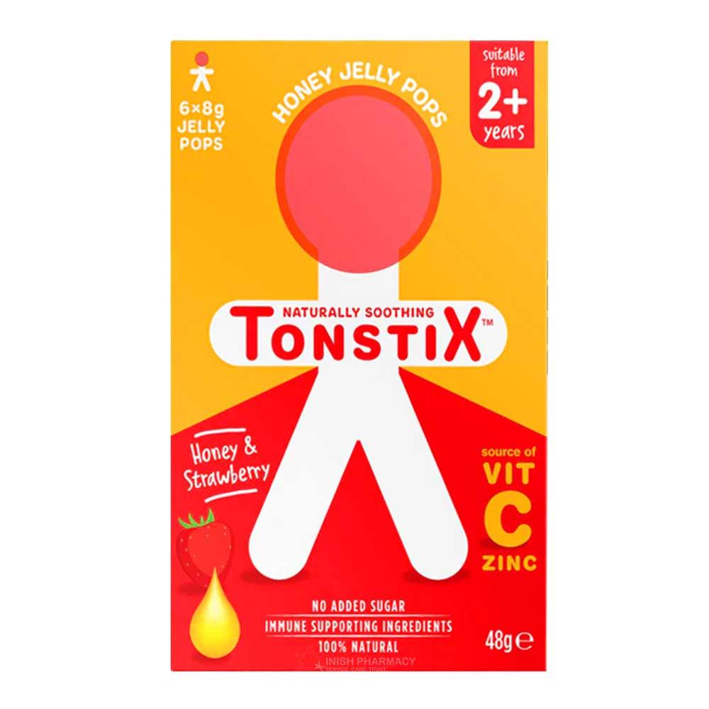 TonstiX Naturally Soothing Honey & Strawberry Jelly Pops 6 Pack