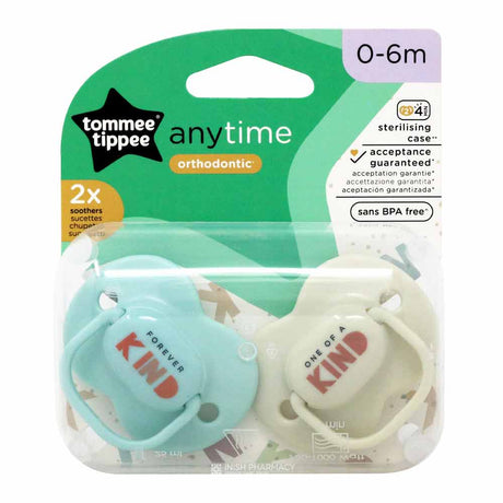 Tommee Tippee AT Orthodontic Soothers 0-6m Cream 2 Pack – a gentle soother to comfort and soothe babies