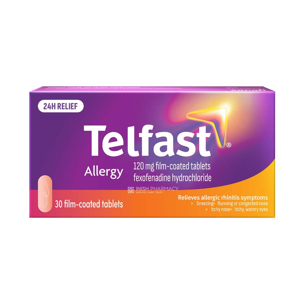 Telfast Allergy 120mg Fexofenadine Tablets 30 Pack – provides fast relief from allergy symptoms