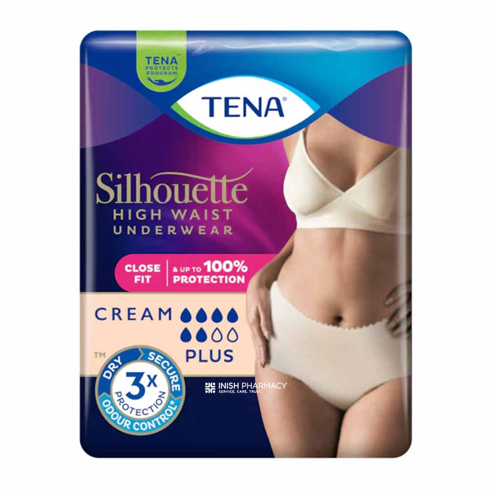 Tena Lady Silhouette High Waist Pants Cream Large Plus 8 Pack
