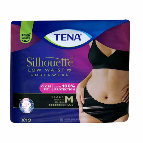Tena Lady Silhouette Noir Pants Medium 10 pack – provides discreet, secure incontinence protection