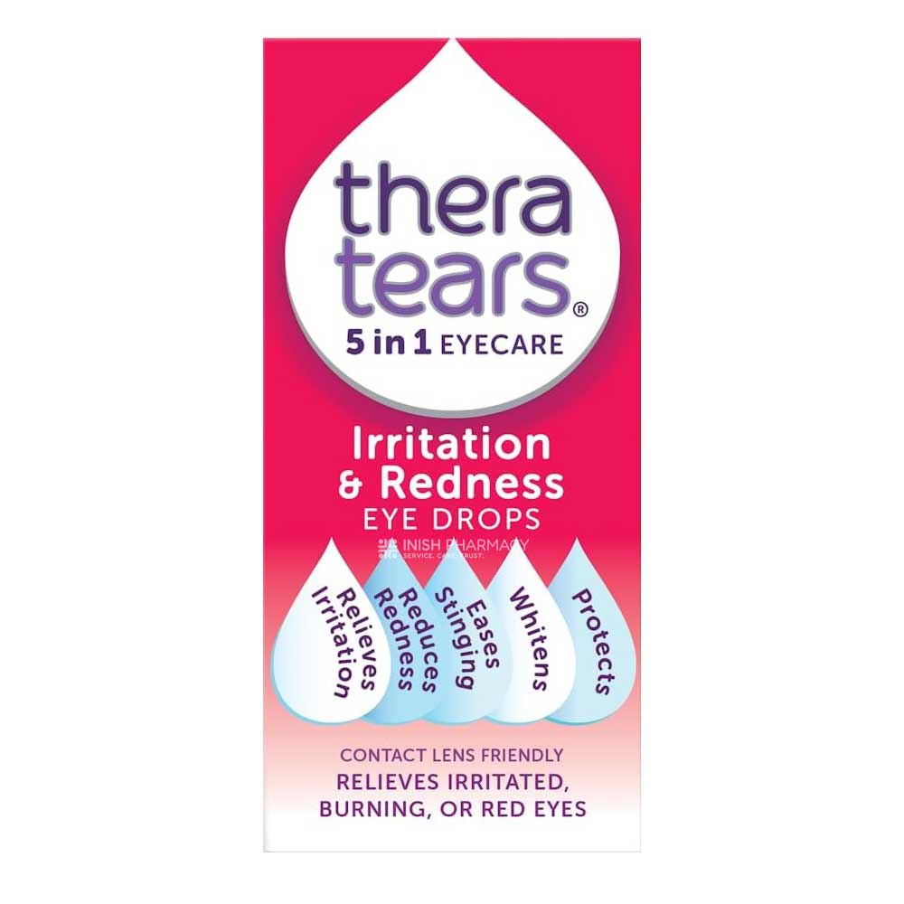 Thera Tears Irritation & Redness Eye Drops 10ml – soothes and hydrates dry, irritated eyes