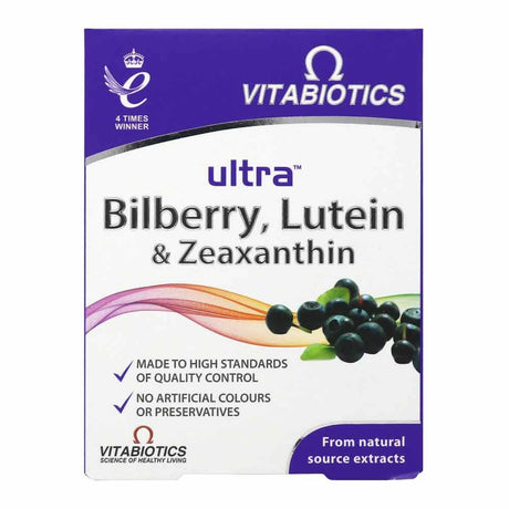 Vitabiotics Ultra Bilberry Lutein & Zeaxanthin 30 Tablets – lutein and zeaxanthin to support healthy vision