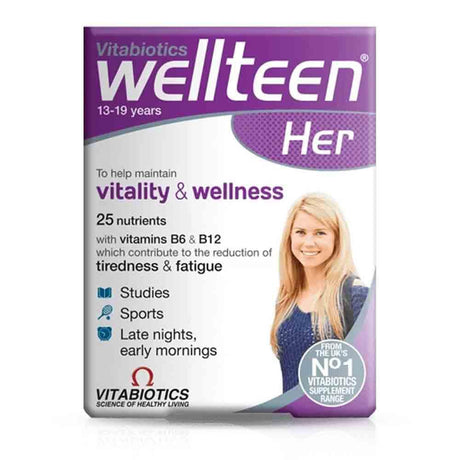 Vitabiotics Wellteen Her 30 Tablets – a daily multivitamin for complete nutritional support