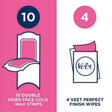 Veet Facial Wax Strips with Easy-Gel For Normal Skin 20 Pack