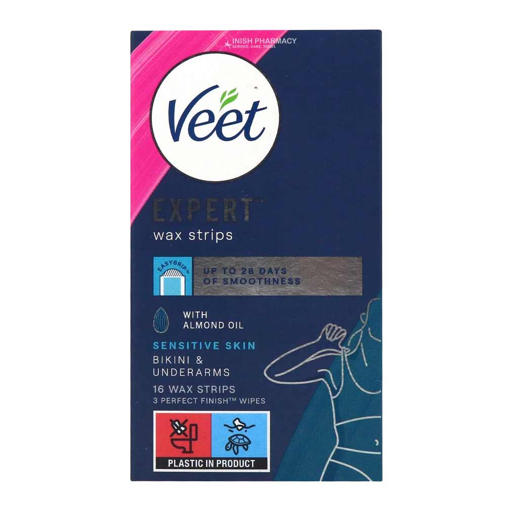 Veet Expert Bikini and Underm Wax Strips For Sensitive Skin 16 Pack