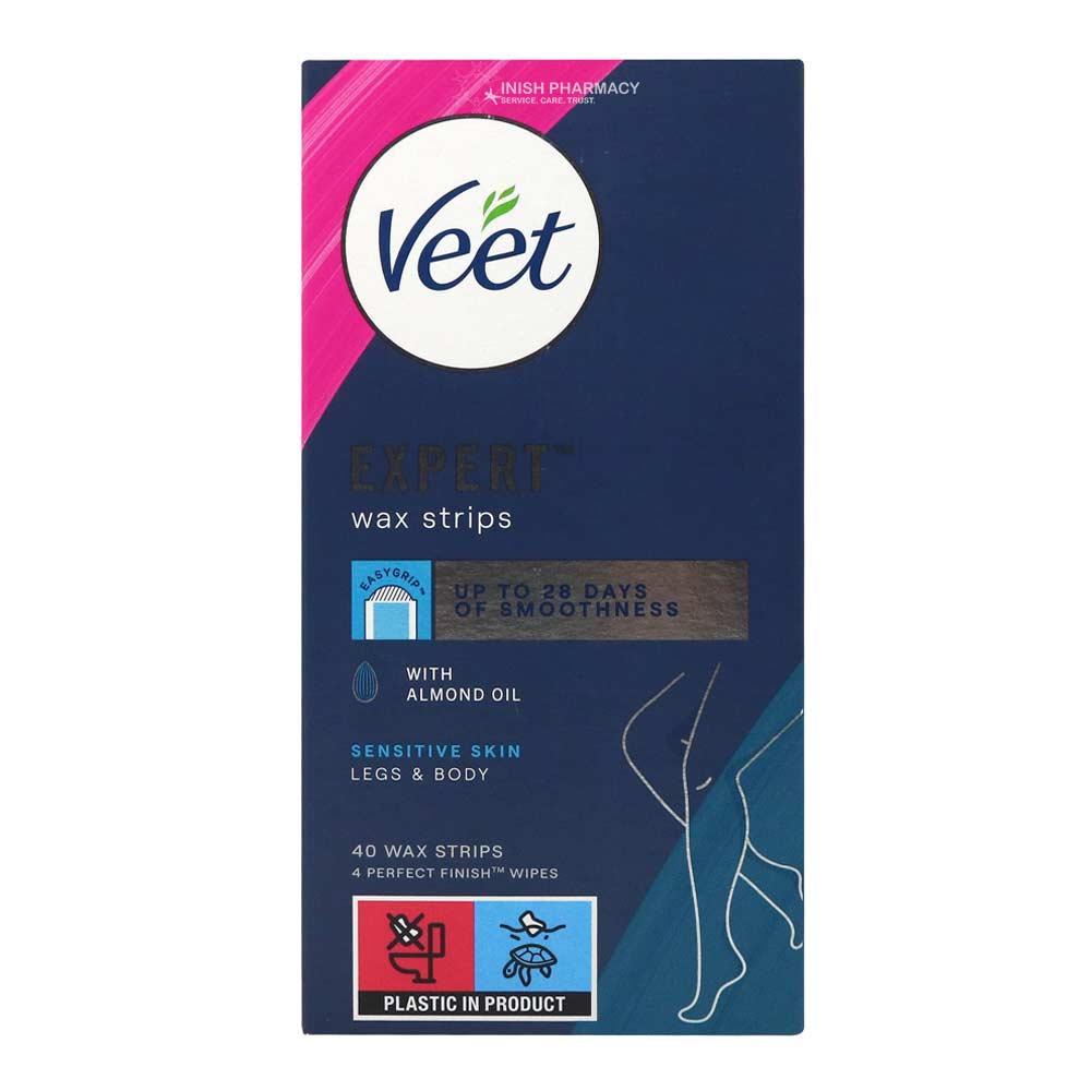 Veet Expert Wax Strips For Legs Sensitive 40 Pack