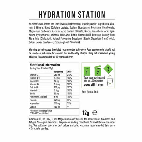 Vit-Hit Hydration Station Effervescent Lemon Lime & Elderflower 14 Sachets