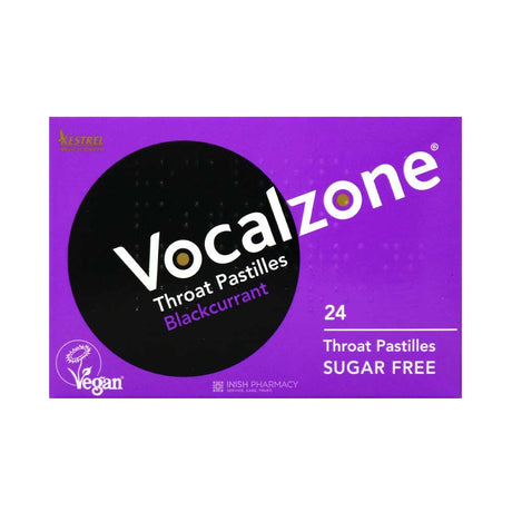Vocalzone Throat Pastilles For Dry Or Irritated Throat Blackcurrant24 Pack – for sore throat