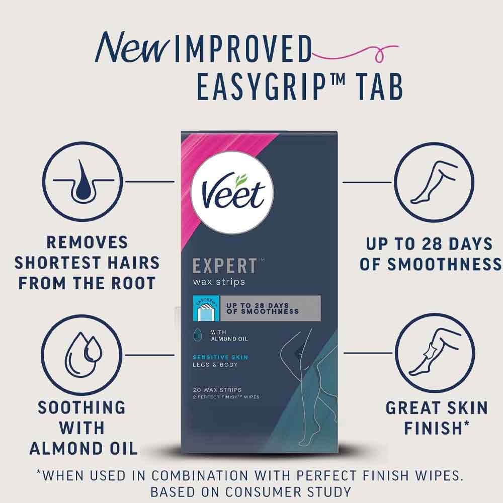 Veet Wax Strips For Sensitive Skin 20 Pack