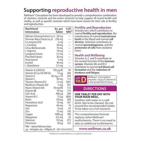 Vitabiotics Wellman Conception 30 Tablets