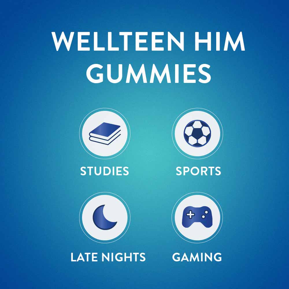 Vitabiotics Wellteen Him Gummies Mixed Berry & Cherry 60 Pack