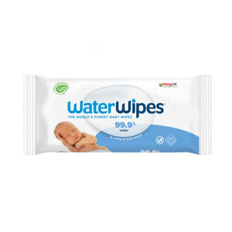 WaterWipes Sensitive Biodegradable Baby Wipes 60 Pack – gentle, dermatologically tested baby wipes