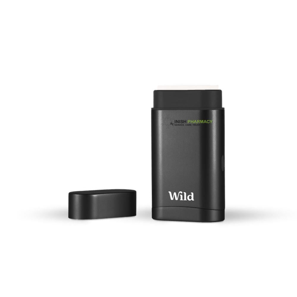 Wild Natural Deodorant For Men Starter Pack Black Case With Fresh Cotton & Sea Salt Deodorant