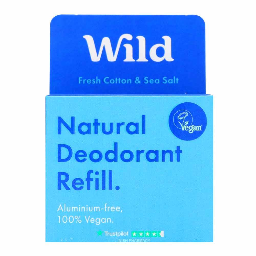 Wild Natural Deodorant Men Fresh Cotton & Sea Salt Refill
